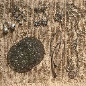 3/$20 - Set of 8 Pairs of Silver Earrings